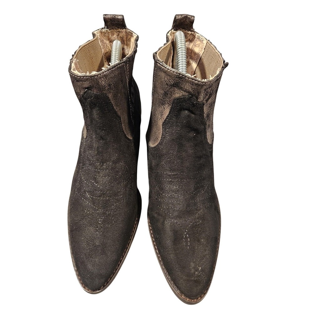 Band Of Gypsies Borderline Boots Womens Size 8 Black Faux Suede Ankle Booties - Picture 2 of 9